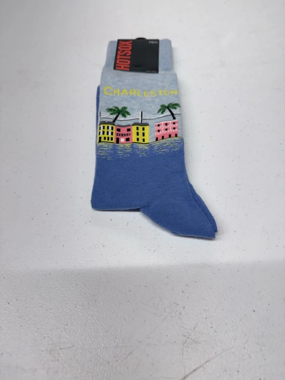 Hot Sox Charleston Waterfront Crew‎ Socks - Light Blue, Royal Blue, Yellow, Pink
